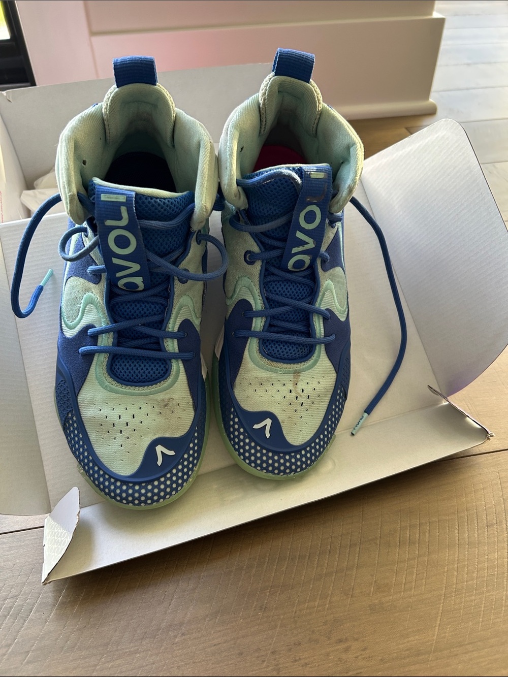 Avoli volleyball High-Top Sneakers in Blue and Mint
